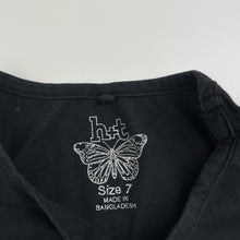 Load image into Gallery viewer, Girls H&amp;T, black cotton tee / top, rabbit, GUC, size 7,  