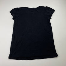 Load image into Gallery viewer, Girls H&amp;T, black cotton tee / top, rabbit, GUC, size 7,  