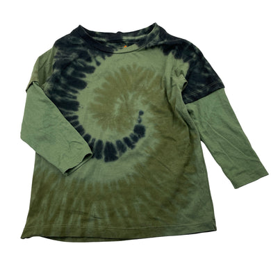 Boys Tilt, khaki tie dyed cotton long sleeve top, GUC, size 4,  