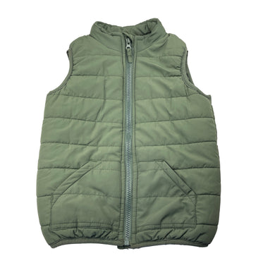 Boys khaki, puffer vest / sleeveless jacket, no labels, armpit to armpit: 34cm, FUC, size 5-6,  