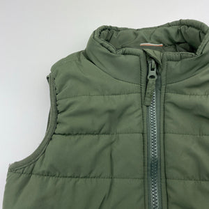 Boys khaki, puffer vest / sleeveless jacket, no labels, armpit to armpit: 34cm, FUC, size 5-6,  