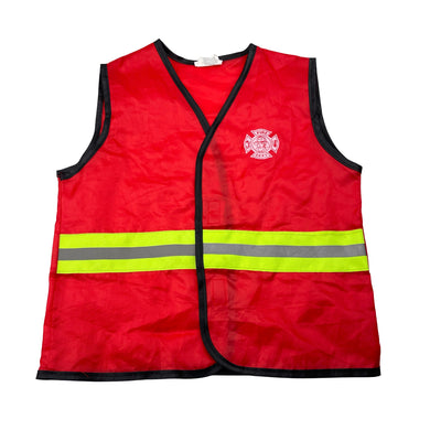 Boys lightweight, fireman's vest costume, no size, armpit to armpit: 38cm, EUC, size 4-6,  