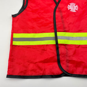 Boys lightweight, fireman's vest costume, no size, armpit to armpit: 38cm, EUC, size 4-6,  