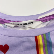 Load image into Gallery viewer, Girls URBAN THREADS, soft feel stretchy tee / top, rainbows, EUC, size 12,  