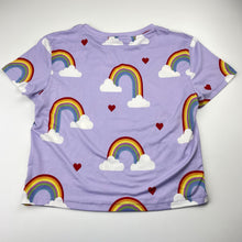 Load image into Gallery viewer, Girls URBAN THREADS, soft feel stretchy tee / top, rainbows, EUC, size 12,  