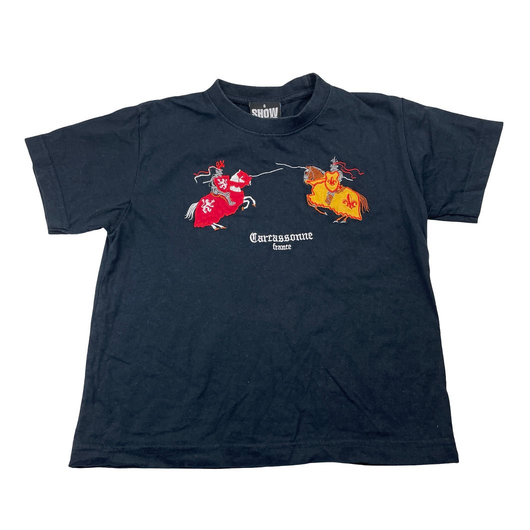 Boys SHOW VENIR, navy cotton tee / top, jousting, FUC, size 6,  