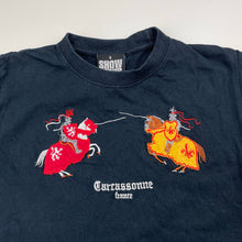 Load image into Gallery viewer, Boys SHOW VENIR, navy cotton tee / top, jousting, FUC, size 6,  