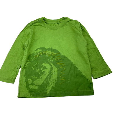 Boys Greensource, organic cotton long sleeve tee / top, lion, GUC, size 2,  