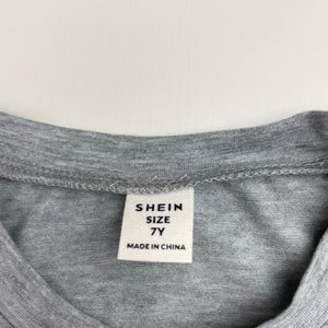 Unisex SHEIN, grey marle lightweight tee / top, EUC, size 7,  