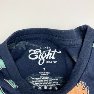 Boys EIGHTY eight, navy cotton tee / top, dinosaurs, FUC, size 7,  