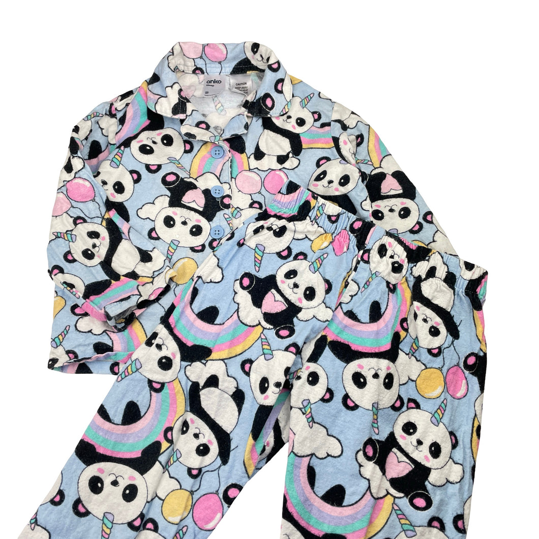Girls Anko, flannel cotton pyjamas, pandas, GUC, size 2,  