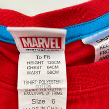 Load image into Gallery viewer, Boys Marvel, Spiderman soft feel pyjama tee / top, EUC, size 6,  