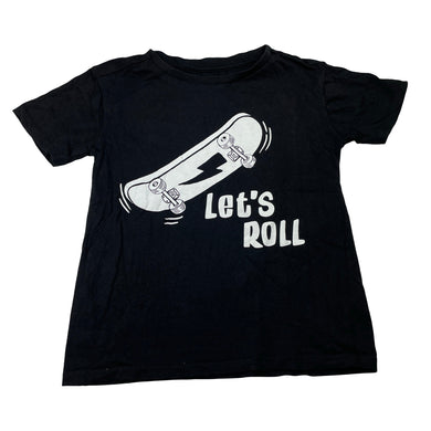 Boys Anko, black cotton tee / top, skateboard, GUC, size 7,  