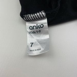Boys Anko, black cotton tee / top, skateboard, GUC, size 7,  