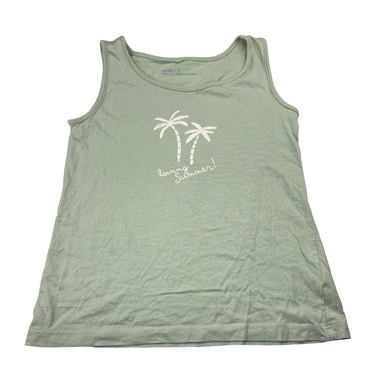 Girls Anko, green cotton singlet / tank top, GUC, size 7,  