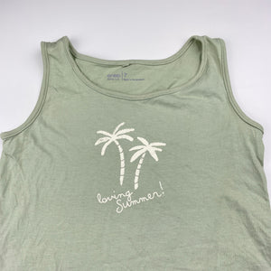 Girls Anko, green cotton singlet / tank top, GUC, size 7,  