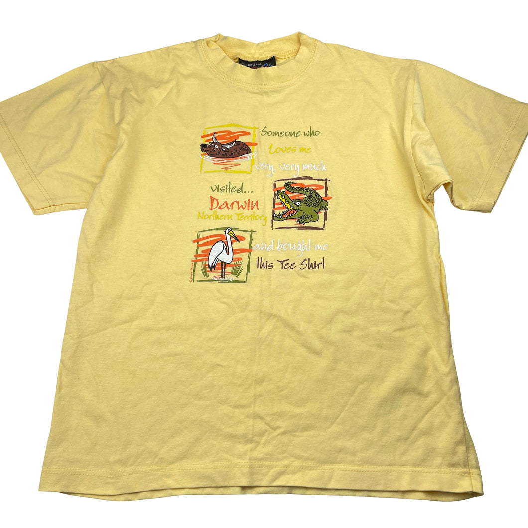 Unisex DAVRIC, cotton tee / top, crocodile, EUC, size 14,  