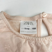 Load image into Gallery viewer, Girls Zara, broderie trim cotton long sleeve top, GUC, size 11-12,  