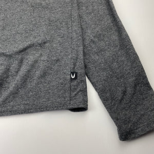 Girls grey, tie front long sleeve top, GUC, size 11-12,  
