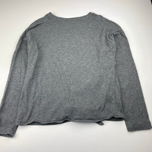 Load image into Gallery viewer, Girls grey, tie front long sleeve top, GUC, size 11-12,  