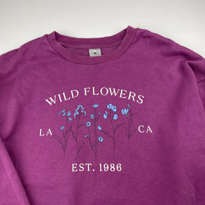Girls Target, fleece lined sweater / jumper, flowers, FUC, size 14,  