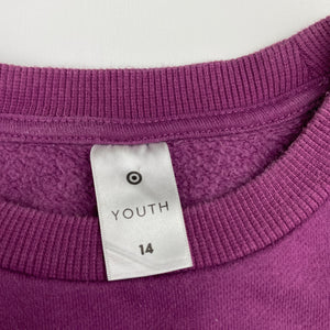 Girls Target, fleece lined sweater / jumper, flowers, FUC, size 14,  