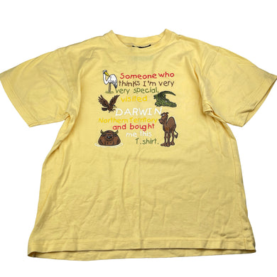 Unisex DAVRIC, yellow cotton tee / top, crocodile, EUC, size 12,  