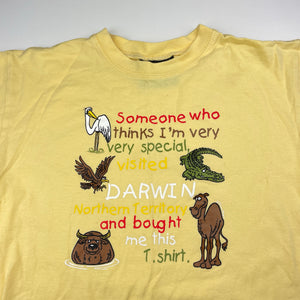 Unisex DAVRIC, yellow cotton tee / top, crocodile, EUC, size 12,  