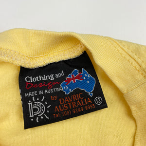 Unisex DAVRIC, yellow cotton tee / top, crocodile, EUC, size 12,  