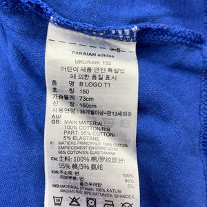 Boys Adidas, blue cotton tee / top, GUC, size 11-12,  