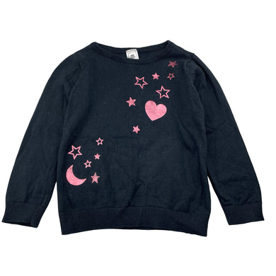 Girls Kids & Co, navy knitted cotton sweater / jumper, GUC, size 4,  
