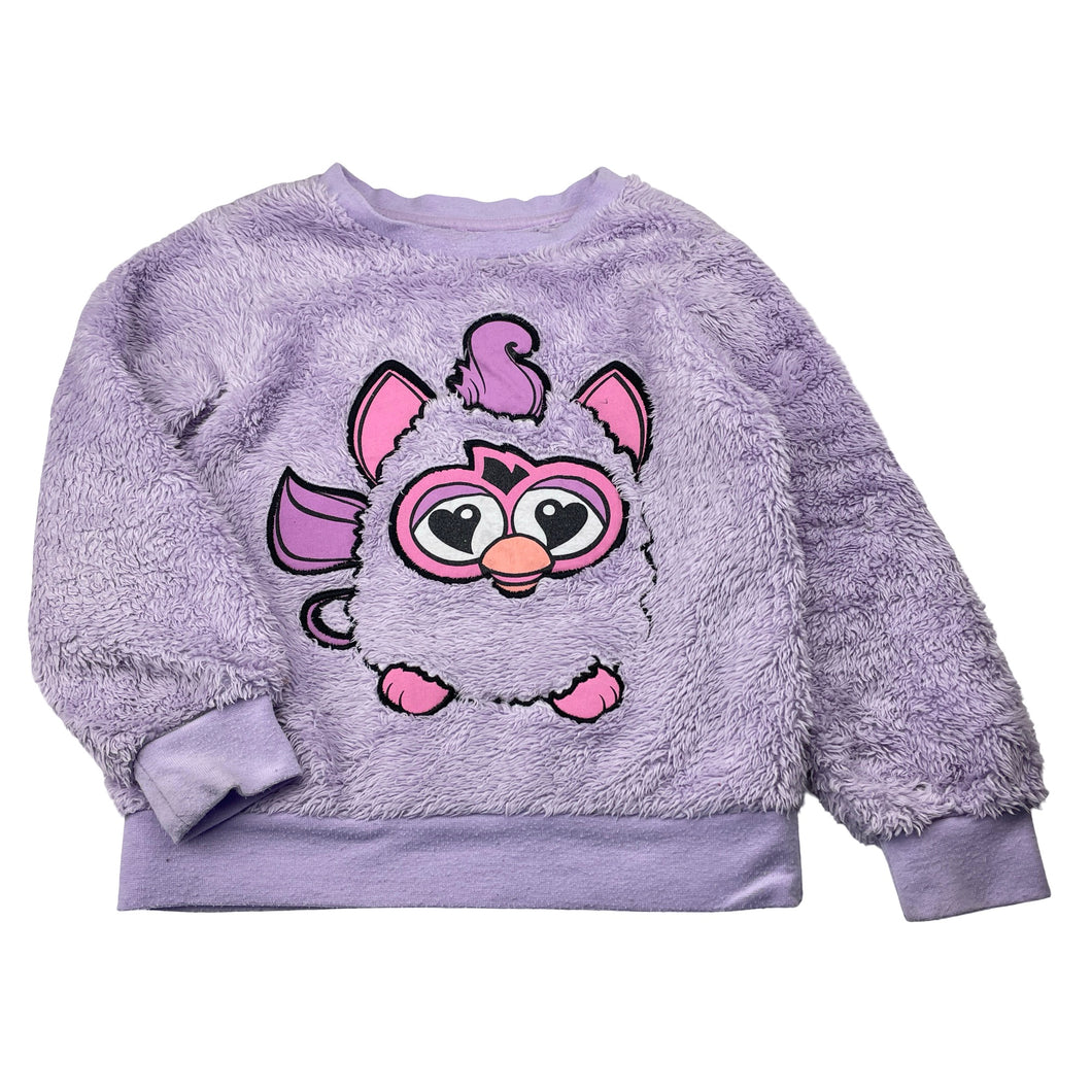 Girls Furby, fleece pyjama top, wash fade & pilling, FUC, size 5,  