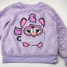 Load image into Gallery viewer, Girls Furby, fleece pyjama top, wash fade &amp; pilling, FUC, size 5,  