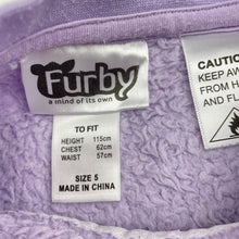 Load image into Gallery viewer, Girls Furby, fleece pyjama top, wash fade &amp; pilling, FUC, size 5,  