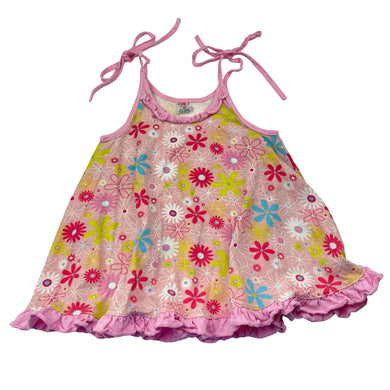 Girls floral, cotton casual summer dress, armpit to armpit: 25cm, FUC, size 0-1, L: 40cm