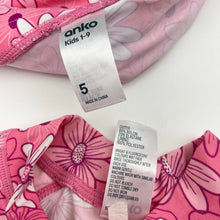 Load image into Gallery viewer, Girls Anko, long sleeve rashie / swim top + matching hat, GUC, size 5,  