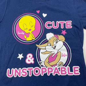 Girls LOONEY TUNES, Tweety & Lola navy tee / top, EUC, size 5,  