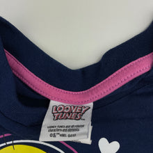 Load image into Gallery viewer, Girls LOONEY TUNES, Tweety &amp; Lola navy tee / top, EUC, size 5,  