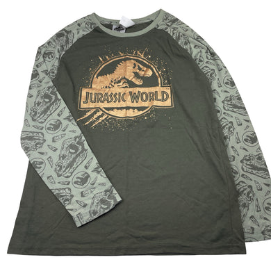 Boys Jurassic World, long sleeve pyjama tee / top, dinosaurs, GUC, size 14,  