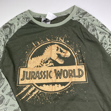 Load image into Gallery viewer, Boys Jurassic World, long sleeve pyjama tee / top, dinosaurs, GUC, size 14,  