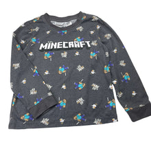 Load image into Gallery viewer, Boys Minecraft, long sleeve pyjama top, wash fade, FUC, size 6,  