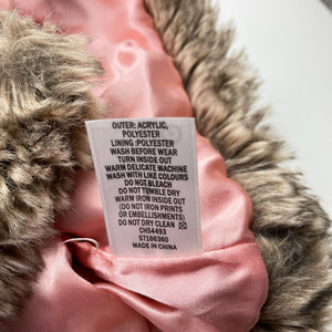 Girls Target, lined faux fur vest, 3 hook fasten, GUC, size 1,  