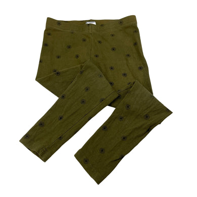 Girls Anko, khaki floral leggings, Inside leg: 44cm, FUC, size 7,  