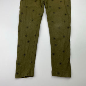 Girls Anko, khaki floral leggings, Inside leg: 44cm, FUC, size 7,  