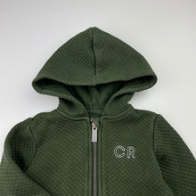 Load image into Gallery viewer, Boys Country Road, dark green zip hoodie sweater, wash fade, FUC, size 1,  