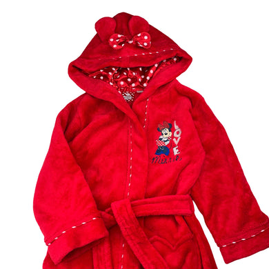 Girls Disney, Minnie Mouse fleece dressing gown / bath robe, GUC, size 5,  