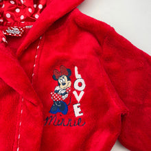 Load image into Gallery viewer, Girls Disney, Minnie Mouse fleece dressing gown / bath robe, GUC, size 5,  