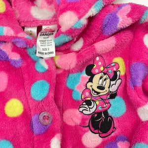 Girls Disney, Minnie Mouse soft fleece dressing gown / bath robe, EUC, size 2,  