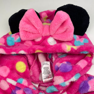 Girls Disney, Minnie Mouse soft fleece dressing gown / bath robe, EUC, size 2,  