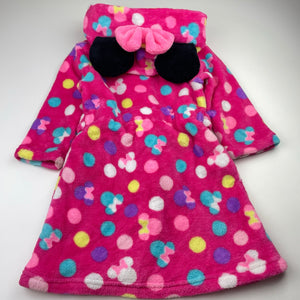 Girls Disney, Minnie Mouse soft fleece dressing gown / bath robe, EUC, size 2,  